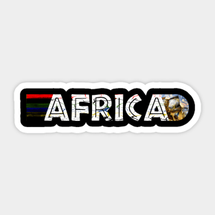 African Flag Colors Distressed Leopard Tortoise Sticker